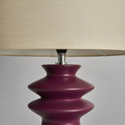 Litecraft Findlay Burgundy Ceramic Table Lamp - thumbnail 5