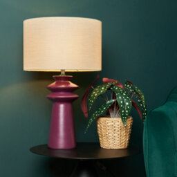 Litecraft Findlay Burgundy Ceramic Table Lamp