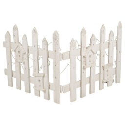 Urbn-Living Urbnliving 40Cm Rustic Wooden Snow Fence White 30 Led Lights Christmas Xmas Tree Skirt Stand Cover - thumbnail 2