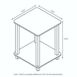 Walplus Furinno Simplistic End Table, Set Of Two, French Oak Grey/black - thumbnail 5