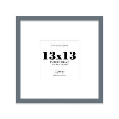 "13X13"" Grey Picture Frame - 13X13"" Square Frame With 10X10"" Mount For 13X13""/10X10"" Pictures Moderrn Style Thin Edge, 1 Pack" - image 1