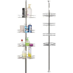 4 Tier Telescopic Bathroom Wall Corner Shelf Rack Shower Caddy -Stainless Steel