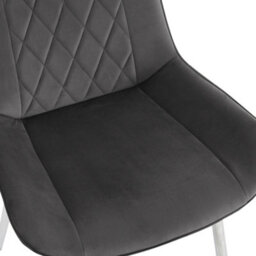 Home Detail Alba Velvet Dining Chair Set Of 2, Grey With Silver Legs - thumbnail 4