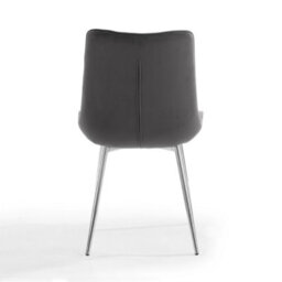 Home Detail Alba Velvet Dining Chair Set Of 2, Grey With Silver Legs - thumbnail 3