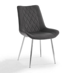 Home Detail Alba Velvet Dining Chair Set Of 2, Grey With Silver Legs - thumbnail 2