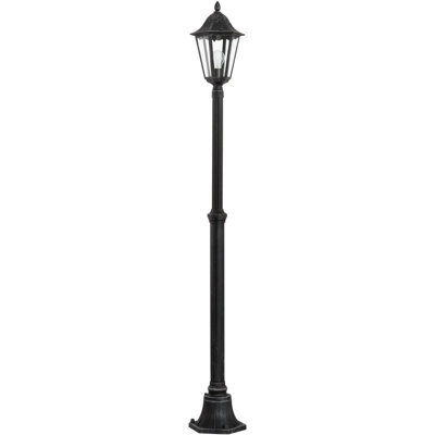 Stylish Ip44 Outdoor Bollard Light In Black And Silver - 2000mm Tall Post With 60W E27 Bulb - image 1