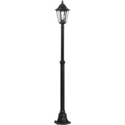 Stylish Ip44 Outdoor Bollard Light In Black And Silver - 2000mm Tall Post With 60W E27 Bulb - thumbnail 1