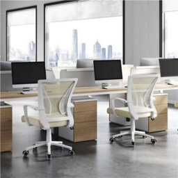 Ergonomic Adjustable Mesh Office Chair Beige - thumbnail 8
