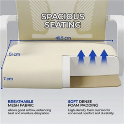 Ergonomic Adjustable Mesh Office Chair Beige - thumbnail 5