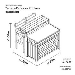 Terraza Outdoor Kitchen Island Set By Zest Outdoor Living - thumbnail 2