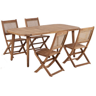 Beliani Garden Dining Set 4 Seater Paraggi Certified Acacia Wood Dark Brown - image 1