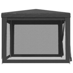 Walplus Party Tent Garden Gazebo Canopy With 4 Mesh Sidewalls Anthracite 3X3 M Hdpe - thumbnail 4