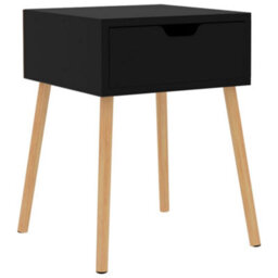 Berkfield Modern Bedside Cabinet High Gloss Black 40X40X56 Cm Engineered Wood - thumbnail 1