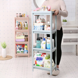 Living And Home 4 Layers Freestanding Shelf Units Plastic Bathroom Corner Storage Food Storage - thumbnail 4