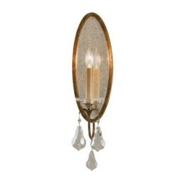Elegant Wall Light With Clear Glass Crystals And Oxidized Bronze Finish - Led E14 60W