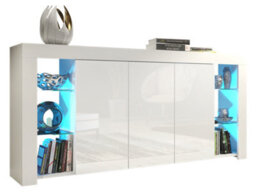 Sideboard Tv Unit Display Cabinet Cupboard Tv Stand Living Room High Gloss Doors - White - thumbnail 7