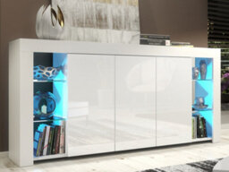 Sideboard Tv Unit Display Cabinet Cupboard Tv Stand Living Room High Gloss Doors - White - thumbnail 8