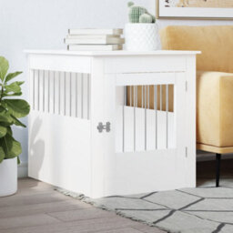 Walplus White Dog Crate Furniture End Table 64.5X80X71 Cm Engineered Wood - thumbnail 1