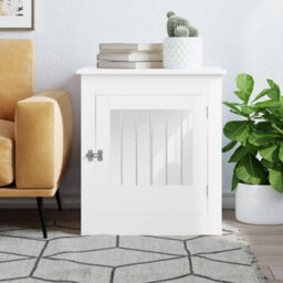 Walplus White Dog Crate Furniture End Table 64.5X80X71 Cm Engineered Wood - thumbnail 3
