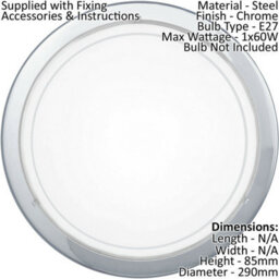 Modern 2 Pack Chrome Shade Wall Flush Ceiling Light With Clear Glass E27 60W - thumbnail 2