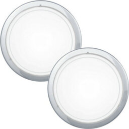 Modern 2 Pack Chrome Shade Wall Flush Ceiling Light With Clear Glass E27 60W