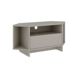 Decortie Modern Viva Corner Tv Unit Up To 36 Inch Tvs Push-To-Open Storage Cabinet, 3 Open Shelf Media Centre 95.7(W)Cm Sandstone - thumbnail 2