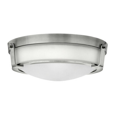 Elegant 3 Bulb Flush Ceiling Light In Antique Nickel Finish With Led E27 Bulbs