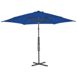 Berkfield Elegant Outdoor Parasol With Steel Pole Blue 300X230 Cm - thumbnail 3