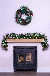 Christmas Tree World 180Cm Decorated Mixed Pine Garland With Baubles Berries & Bows - thumbnail 2