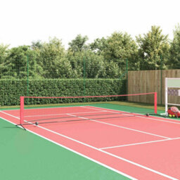Walplus Tennis Net Folding Black And Red 494.5 X 90 X 87 Cm Polyester