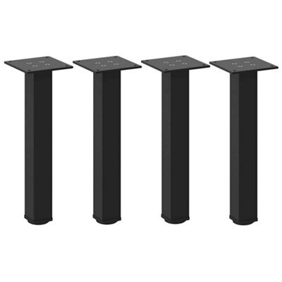 Berkfield Modern Coffee Table Legs 4 Pcs Black 30-32 Cm Steel