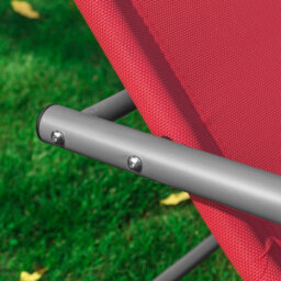 Sobuy Ogs28-R, Outdoor Garden Rocking Sun Lounger Recliner Relaxing Chair With Headrest And Side Bag, Red,w147Xd63Xh85 - thumbnail 7