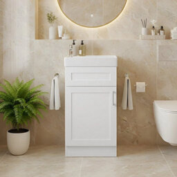 Glossy White 400mm Bathroom Vanity Unit With Basin Sink Bathroom Storage Cabinet - thumbnail 4