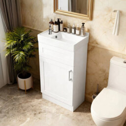 Glossy White 400mm Bathroom Vanity Unit With Basin Sink Bathroom Storage Cabinet - thumbnail 1