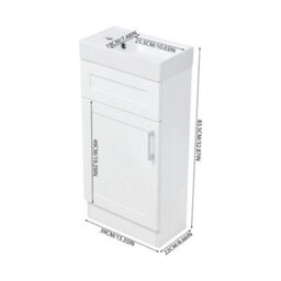 Glossy White 400mm Bathroom Vanity Unit With Basin Sink Bathroom Storage Cabinet - thumbnail 2