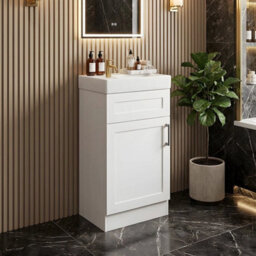Glossy White 400mm Bathroom Vanity Unit With Basin Sink Bathroom Storage Cabinet - thumbnail 3