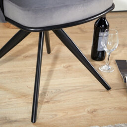 Home Source Reno Round Back Grey Velvet Occasional Accent Chair - thumbnail 7