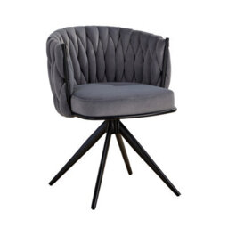 Home Source Reno Round Back Grey Velvet Occasional Accent Chair - thumbnail 8