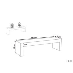 Beliani Garden Bench Taranto 150 Cm Concrete White - thumbnail 3