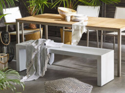 Beliani Garden Bench Taranto 150 Cm Concrete White - thumbnail 2