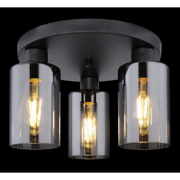 Luminosa Lighting Luminosa Hadera Shade Cluster Ceiling Light Matt Black Smoke Glass Shade 3X E27 - thumbnail 4