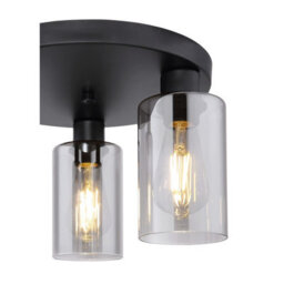 Luminosa Lighting Luminosa Hadera Shade Cluster Ceiling Light Matt Black Smoke Glass Shade 3X E27 - thumbnail 3