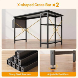 100X70Cm L-Shaped Workstation With Adjustable Storage - thumbnail 4