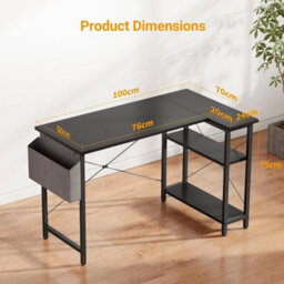 100X70Cm L-Shaped Workstation With Adjustable Storage - thumbnail 2