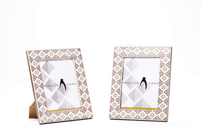 Penguin Home Handcrafted White & Pink Finish Photo Picture Frame - image 1