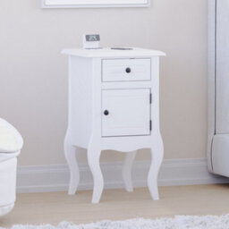 Lassic Vida Designs Nishano White 1 Drawer 1 Door Bedside Cabinet (H)620mm (W)350mm (D)300mm - thumbnail 1