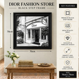 Home Luxe Interiors Dior Fashion Black Step Frame 70X70Cm Luxury Wall Art Home Decor Style - thumbnail 6