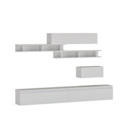 Decorotika Elche Moduler Modern Tv Unit Wall Mount High Gloss White - thumbnail 4