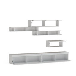 Decorotika Elche Moduler Modern Tv Unit Wall Mount High Gloss White - thumbnail 5