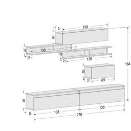 Decorotika Elche Moduler Modern Tv Unit Wall Mount High Gloss White - thumbnail 6